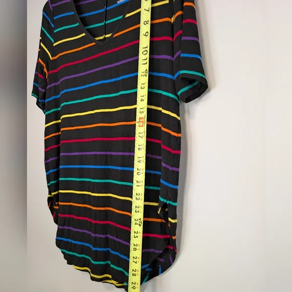 Torrid Black Striped Knit Top with Rainbow Accents 🌈 - Picture 4 of 4